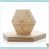 Packaging & Jewelry2Pcs Wood Jewelry Display Set For Show Hanging Long Necklace Retail Easel Pouches, Bags Drop Delivery 2021 Mz1Me