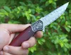 Special Offer Flipper Folding Knife VG10 Damascus Steel Drop Point Blade Rosewood + Stainless Steel Head EDC Pocket Knives With Leather Sheath