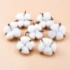 5/10PCS White Cotton Florist Supplies Wedding Car Decorative Wreaths Christmas Home Decor Diy Gifts Box Cheap Artificial Flowers Y0630