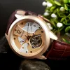 Armbandsur mekaniska klocka självlindning mens automatisk ihålig tourbillon affärer vattentät relojes para hombre reloj