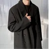 IEFB Корейский двухсторонний твидовый пальто Мужская средняя длина модный двойной с двойной с двойной с двойной стороной осенью зима утолщенная одежда двойной грудью 9Y4530 210524