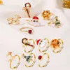 Noël 6pcs / set anneaux pour femmes filles dessin animé mignon père noël wapiti arbre strass cristal anneau réglable anneau bijoux cadeau G1125