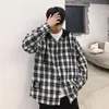 Men's Hoodies & Sweatshirts 2021 Plaid Hoodie Sweatshirt Flannel Style Hip Hop Punk Streetwear Casual Cardigan Long-Sleeved