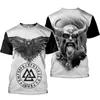 Men's T-Shirts 2022 Latest Viking Symbol 3D Printed T-shirt Summer Short-sleeved Harajuku Tshirt Street Hip-hop Oversized Tshirts