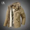 Winter Jacket Men Cotton Thicken Warm Parka Coat Casual Fleece Military Cargo Jackets Male Windbreaker Overcoats Mens 211104