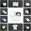 Kerst Sublimation Sleutelhanger Dubbelzijdig Houten Sleutelhanger Party Hanger Square Heart Shape Sleutelhanger Wit DIY Festival Gift 24 stijlen