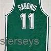 11 Arvydas Sabonis Zalgiris Kaunas Retro Classic Throwback Basketball Jersey Cousu Personnalisé N'importe Quel Numéro Nom maillots