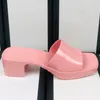 20ss Womens Sandals High Heels Rubber Slide Top Quality Sandal Platform Slipper Chunky Fast