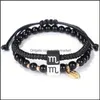 Charm Bracelets Jewelry Double Layer Constellation Bracelet Retro Zodiac Astrology Braided Gift For Women Girls Drop Delivery 2021 Rjkge