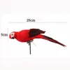 Trädgårdsdekorationer Simulering Färgglad papegoja Handgjord fjäder Lawn Animal Bird Figur Ornament utomhus propdekoration miniatyr