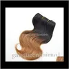 Brésilien Ombre Couleur Body Wave 2Pcs / Lot 8 Pouces 50G / Pc Extension de Cheveux Humains Ombre 100Percent Armure de Cheveux Humains 7 Couleurs Disponibles Gcbx9 Cmnwk