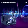 DJ Disco Laser Lighting LED Sound Activated RGB Party Light 64 Pattern Strobe Projector Stage Lamp per Family Wedding Bar