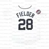 Retro Honkbalshirt 2012 Tigers Thuisshirts 37 Max Scherzer 24 Miguel 35 Justin Verlander 28 Prince Fielder