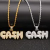 Cash Letter Pendentif Collier Mens Hip Hop Bijoux Haute Qualité Or Argent Rappeur Colliers De Mode