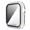 Voor Apple Horloge Diamant Gevallen met gehard Glass Screen Protector Laser Hard PC Cover 45mm 41mm