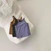 Sommer Baby gestreifte Leibchen Shorts 2-teiliger Anzug Mode Kleidung geboren Mädchen Set 210515