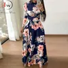 Femmes Summer Maxi Dress 2021 Casual manches courtes Boho Floral Print Robe longue à col roulé Bandage Robes de soirée élégantes Robes 210322