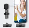 Microphone Lavalier sans fil Enregistrement audio vidéo portable Réduction du bruit Iivesteam Revers Mic pour iPhone Android Phone K9 avec boîte de vente au détail Nouveau