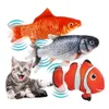 Elektrische Flopping Fish Moving Cat Kicker Speelgoed Realistisch Floppy Wiggle nip Speelgoed Pluche Interactief 211026335w7448330