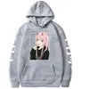 Älskling i franxx anime hajuku noll två vacker flicka tryckt tröja chic hip hop hooded streetwear kvinnor y0319