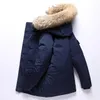 Parkas en duvet pour hommes garder au chaud -30 degrés canard blanc veste d'hiver hommes coupe-vent à capuche col en fourrure épaissir manteau mâle taille S-3XL Stra22