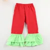 15 pantaloni estivi con volant per bambina e bambina, caramelle solide per elastico multicolore, 95% cotone