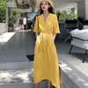 DrWomen Office Lady Estate Minimalista Fessura laterale Femminile Elegante Maxi Allentato Trendy Francese Ulzzang Plus Size 3XL Street Stylish X0529