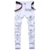 Arrival Men's Cotton Ripped Hole Jeans Casual Slim Skinny White Jeans men Trousers Fashion Stretch hip hop Denim Pants Male 210318