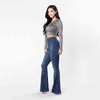 Jeans da donna a vita alta vestiti gamba svasata abbigliamento in denim streetwear moda vintage qualità pantaloni dritti Harajuku # T3G 211215