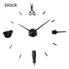 Barber Pole Shears Beauty Salon DIY Wall Art Giant Clock Big Needle Frameless Barbering Shop Hairdressing Large Watch 210325192m