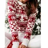 패션 여성 스웨터 크루 넥 긴 소매 니트 스웨터 크리스마스 엘크 다양한 스타일 S-2XL