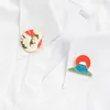 Japanese Enamel Ocean Pins Brooches Cartoon Wave Mount Fuji Design Pin For Skirt Lapel Backpack Cowboy Brooch Unisex Alloy Badge A244L