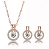 Popular Bridal Ornaments Beautiful Necklace + Earring Jewelry Sets Filled Austrian Crystal For Women