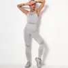 Yoga outfit 2022 randig ih￥lig s￶ml￶s upps￤ttning kvinnor sport fitness v￤st leggings gym kostym sport set