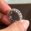 مجوهرات فاخرة 100 ٪ Silod 925 Sterling Silver Band Ring Big 3CT Diamond CZ Gemstone Ring Engagement Bedding Rings مجموعة الجملة بالجملة