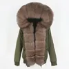 Dames bont dames faux oftbuy 2023 waterdichte bomber parka winter jas vrouwen echte jas natuurlijke kraagkap warm streetwear