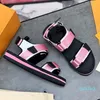 Arcade Flat Sandal straps micro outsole Pink/Black/Blue/Orange/Blue Luxurys Designer Sandals