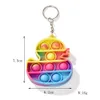 Mini Fidget Stress Relief Toys Push Bubble Sensory Leksaker Key Ring Antistress för vuxna barn