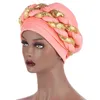 HanXi Shinning African Sequins Turban Hat Women MuslimCap Auto Geles Aso Oke HeadtieParty Fashion Headwear 211229
