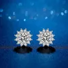 Classic Total 1ct 2ct Round Cut Moissanite Color D VVS Diamond Studs Örhängen för kvinnor S925 Silver