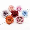 10 Pièces 7 CM Fleur Artificielle Fleur Décorative Mur De Mariage Décoration De La Maison Accessoire Scrapbooking Guirlande Broche Boîte De Bonbons Y0630