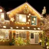 LED String Lights Waterfall Gordijn Light String 5m Droop 0.4-0.6m Kerst Fairy Lights Outdoor Party Tuing Eaves Decoratie