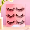 3 pairs 3D Faux Mink Hair Soft False Eyelashes Fluffy Wispy Thick Lashes Handmade Lash Eye Makeup Tools