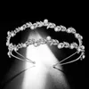 Luxe Double Rhinestone Blad Bridal Tiaras Crown Baroque Crystal Diadem Bruid Hoofdbanden Bruiloft Haar Sieraden Jurk Accessoires
