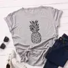 100% bomull T-shirts för kvinnor Kortärmad Kvinnor Toppar Grafisk Tee Kvinna Sommarskjorta Frukt Ananas utskrift CrewNeck Tees Plus Y0629