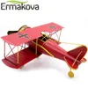 Ermakova 29cmまたは27cmの金属製の手作りの工芸品航空機のモデル飛行機モデルのBiplaneの家の装飾品（赤い色）210727