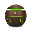 130ml Electric Air Humidifier Essential Aroma Oil Diffuser USB Rechargeable Wood Grain Humidifiers with 7 Color LED Lights