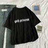 Goth Princess Letter Punk Ulzzang Vintage Funny Black Horror Hip Hop Short Sleeve Gothic Tops Tees Summer Women T-Shirt 210518