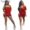 Women Tracksuits Two Pieces Set Designer Summer Short Set Outfits Nk-jet Printing Short Sleeve T Shirt Shorts Jogging Suit Plus Size