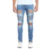Jeans pour hommes Hommes Skinny Strech Biker Jeans Hiphop Jeans pour hommes Y2038 X0621